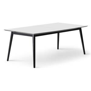 Biely/čierny rozkladací jedálenský stôl s bielou doskou 100x210 cm Meza – Hammel Furniture