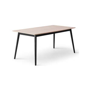 Čierny/v prírodnej farbe rozkladací jedálenský stôl s doskou v dubovom dekore 90x165 cm Meza – Hammel Furniture