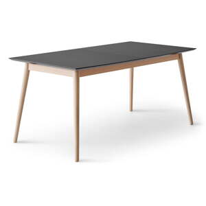 Čierny/v prírodnej farbe rozkladací jedálenský stôl s čiernou doskou 100x210 cm Meza – Hammel Furniture