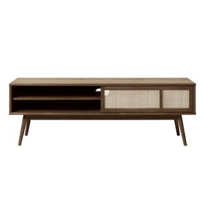 Tmavohnedý TV stolík v dekore duba 150x50 cm Barrali – Unique Furniture