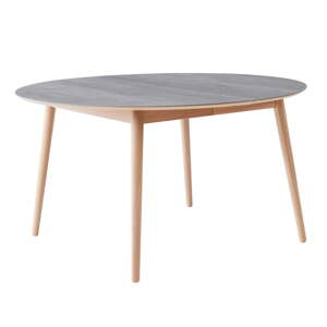 Okrúhly rozkladací jedálenský stôl s keramickou doskou a prídavnou doskou ø 135 cm Meza – Hammel Furniture