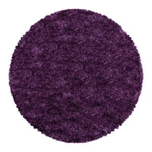 Tmavofialový okrúhly koberec ø 160 cm Fluffy – Ayyildiz Carpets