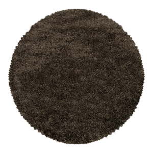 Tmavohnedý okrúhly koberec ø 160 cm Fluffy – Ayyildiz Carpets
