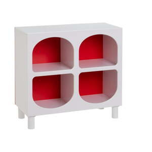 Červená/biela knižnica 76x70 cm – Casa Selección