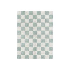 Svetlomodrý/krémovobiely prateľný/ručne tkaný bavlnený koberec 120x160 cm Kitchen Tiles Blue Sage – Lorena Canals