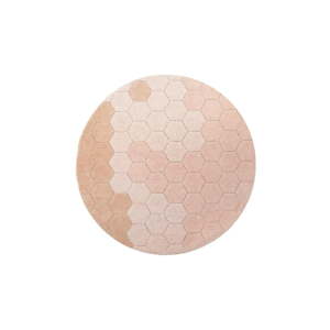Svetloružový prateľný/ručne tkaný bavlnený okrúhly koberec ø 140 cm Honeycomb Rose – Lorena Canals