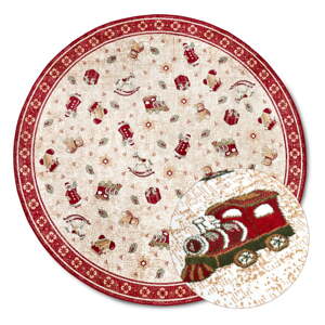 Červený okrúhly koberec s vianočným motívom s prímesou bavlny ø 160 cm Toy's Delight Red Christmas – Villeroy&Boch