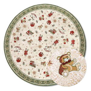 Zelený okrúhly koberec s vianočným motívom s prímesou bavlny ø 160 cm Toy's Delight Green Christmas – Villeroy&Boch