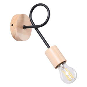 Čierne/v prírodnej farbe nástenné svietidlo Tumber – Nice Lamps