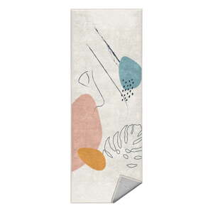 Krémovobiely prateľný behúň 80x200 cm Abstract Shapes – Mila Home
