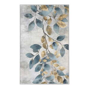 Svetlomodrý/v zlatej farbe prateľný koberec 120x180 cm Golden Leaves – Mila Home