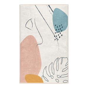 Krémovobiely prateľný koberec 80x150 cm Abstract Shapes – Mila Home