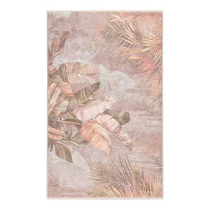 Béžový prateľný koberec 80x150 cm Dusty Leaves – Mila Home
