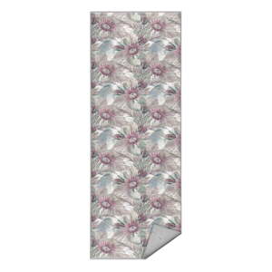 Fialový/sivý prateľný behúň 80x200 cm Dusty Flowers – Mila Home