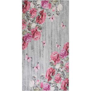 Ružový/sivý prateľný koberec 120x180 cm Blooming Roses – Vitaus