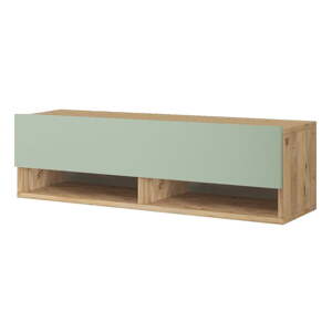 Zelený/v prírodnej farbe TV stolík v dekore borovice 100x29x32 cm – Kalune Design