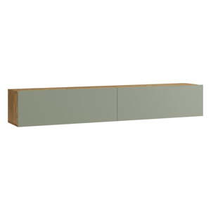 Zelený/v prírodnej farbe TV stolík v dekore borovice 180x30x32 cm – Kalune Design