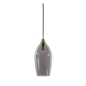 Tmavosivé/v bronzovej farbe závesné svietidlo so skleneným tienidlom ø 17 cm Lukaro – Light & Living