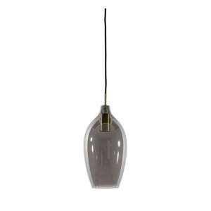 Tmavosivé/v bronzovej farbe závesné svietidlo so skleneným tienidlom ø 16,5 cm Lukaro – Light & Living