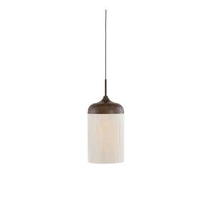 Tmavohnedé závesné svietidlo s textilným tienidlom ø 16 cm Dania – Light & Living