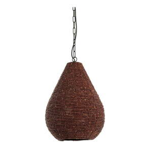 Hnedé závesné svietidlo s dreveným tienidlom ø 40 cm Kabinda – Light & Living