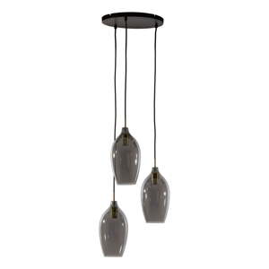 Tmavosivé/v bronzovej farbe závesné svietidlo so skleneným tienidlom ø 35 cm Lukaro – Light & Living