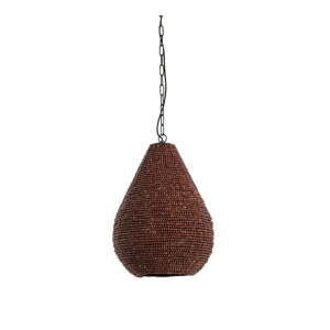 Hnedé závesné svietidlo s dreveným tienidlom ø 31 cm Kabinda – Light & Living