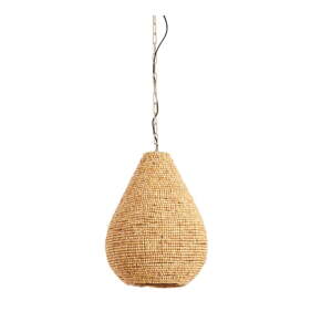 Závesné svietidlo v prírodnej farbe s dreveným tienidlom ø 31 cm Kabinda – Light & Living
