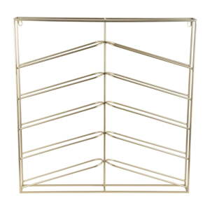 Nástenný kovový regál na víno v zlatej farbe počet fliaš 10 67x66x7,5 cm Cuadro – PT LIVING