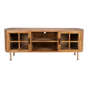 TV stolík z kaučukového dreva v prírodnej farbe 150x55x38 cm Yaz – White Label