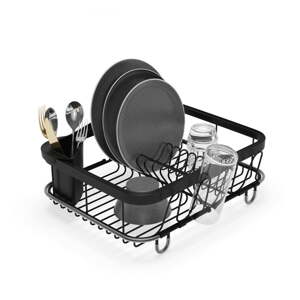 Čierny nastaviteľný oceľový odkvapkávač 37x29 cm Sinkin – Umbra