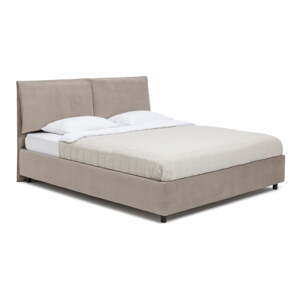 Čalúnená dvojlôžková posteľ taupe s úložným priestorom s roštom 180x200 cm Myra Pillow – Bonami Selection