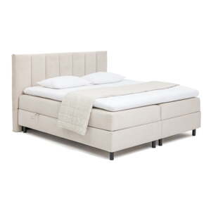 Béžová boxspring posteľ s úložným priestorom 180x200 cm Elva Bold Line – Bonami Selection