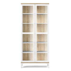 Biela/v prírodnej farbe vitrína v dekore duba 89x203x36 cm Roomers – Tvilum