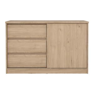 Komoda v dekore duba s posuvnými dverami v prírodnej farbe 119x76x50 cm Naia – Tvilum