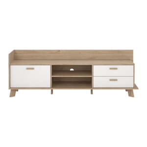 Biely/v prírodnej farbe TV stolík v dekore duba 182x62x51 cm Ikast – Tvilum