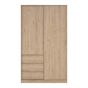 Šatníková skriňa v dekore duba s posuvnými dverami v prírodnej farbe 119x200x60 cm Naia – Tvilum