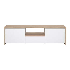 Biely/v prírodnej farbe TV stolík v dekore duba 179x52x48 cm Next – Tvilum