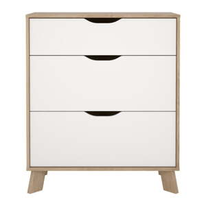 Biela/v prírodnej farbe komoda v dekore duba 79x92x40 cm Ikast – Tvilum