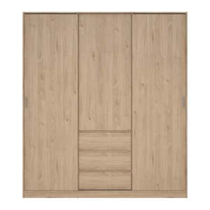Šatníková skriňa v dekore duba s posuvnými dverami v prírodnej farbe 177x200x60 cm Naia – Tvilum