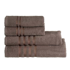 Hnedý froté bavlnený uterák 30x50 cm Simple – Casa Selección