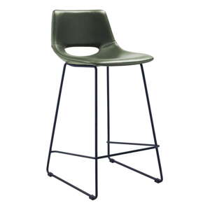 Khaki barová stolička z imitácie kože (výška sedadla 65 cm) Zahara – Kave Home
