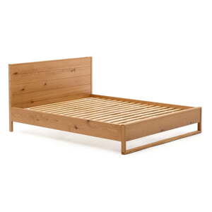 Jednolôžková posteľ z dubového dreva s roštom 90x190 cm v prírodnej farbe Alguema – Kave Home