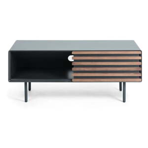 Čierny TV stolík v dekore orecha 120x48,5x45 cm Kesia – Kave Home