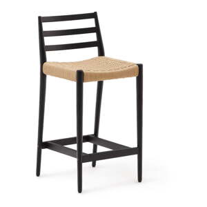 Čierna/v prírodnej farbe barová stolička z dubového dreva (výška sedadla 70 cm) Analy – Kave Home