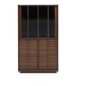 Hnedá vitrína v dekore orecha 100x170x40 cm Onix – Kave Home
