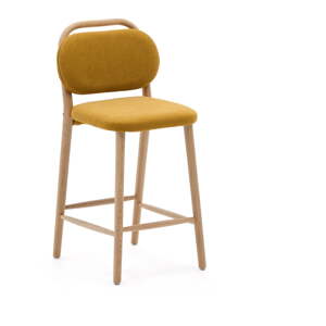 Barová stolička v horčicovej farbe (výška sedadla 66 cm) Helda – Kave Home