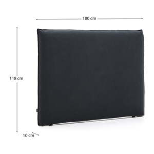 Antracitové čalúnené čelo postele 180x118 cm Jaira – Kave Home