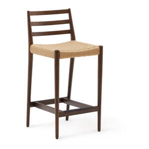 Hnedá/v prírodnej farbe barová stolička z dubového dreva (výška sedadla 70 cm) Analy – Kave Home