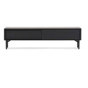Čierny TV stolík v dekore duba 200x57x35 cm Lenon – Kave Home